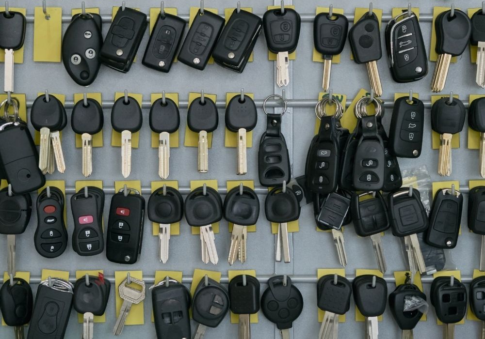 Wall of different car keys